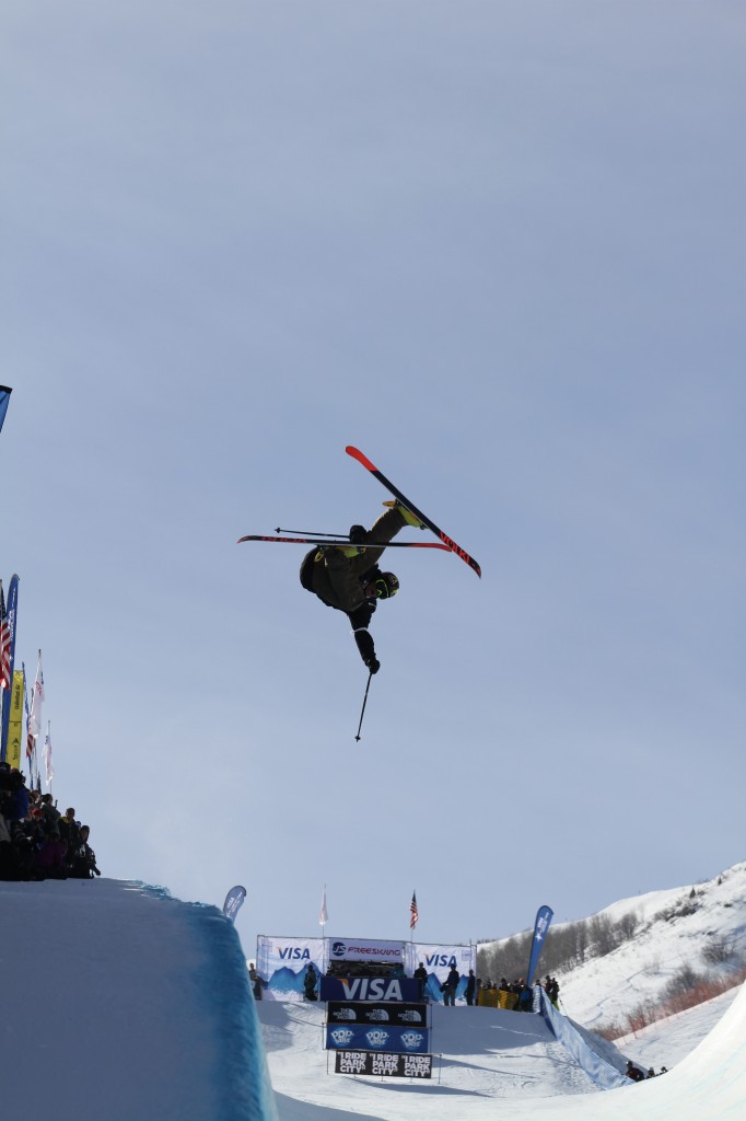 An athlete in the Superpipe visualizing his moves before he makes them.