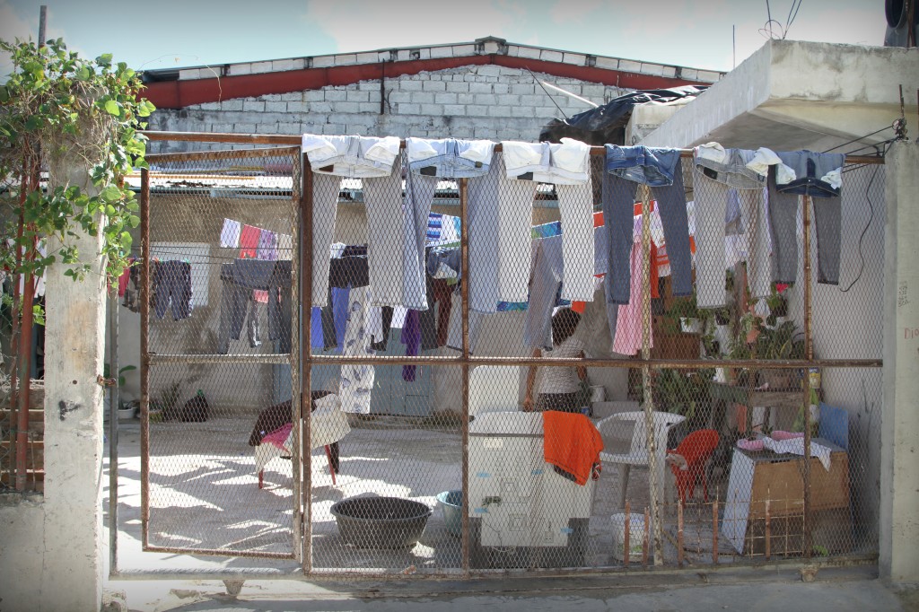 Laundry on the gate.