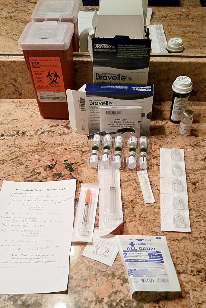 Injection time - one evening's supply of injections for IVF